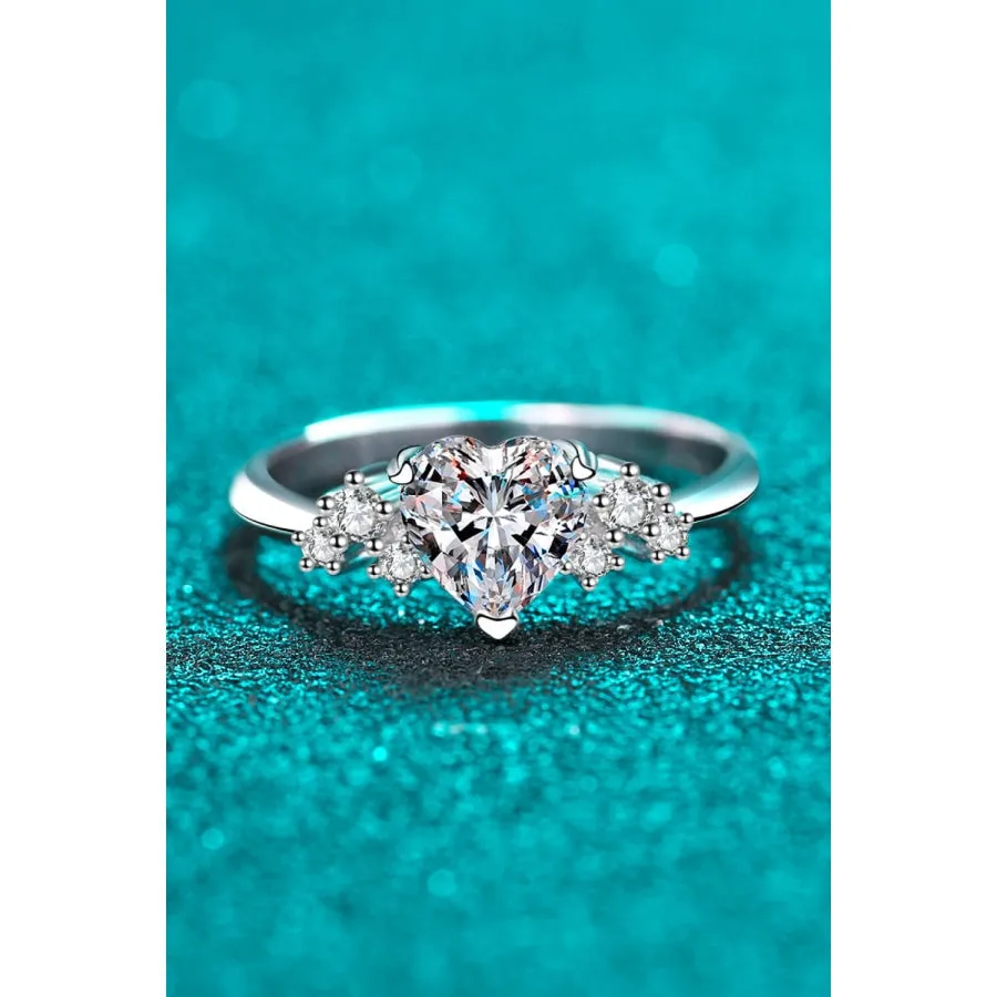 1 Carat Moissanite Heart Ring