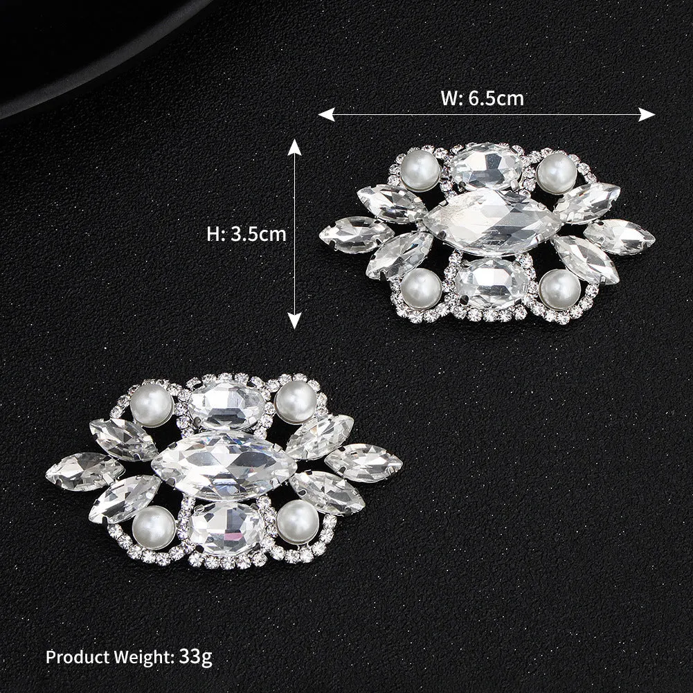 1 Pair Shoe Clip Rhinestone Pearl Decoration Wedding Shoes Accessory