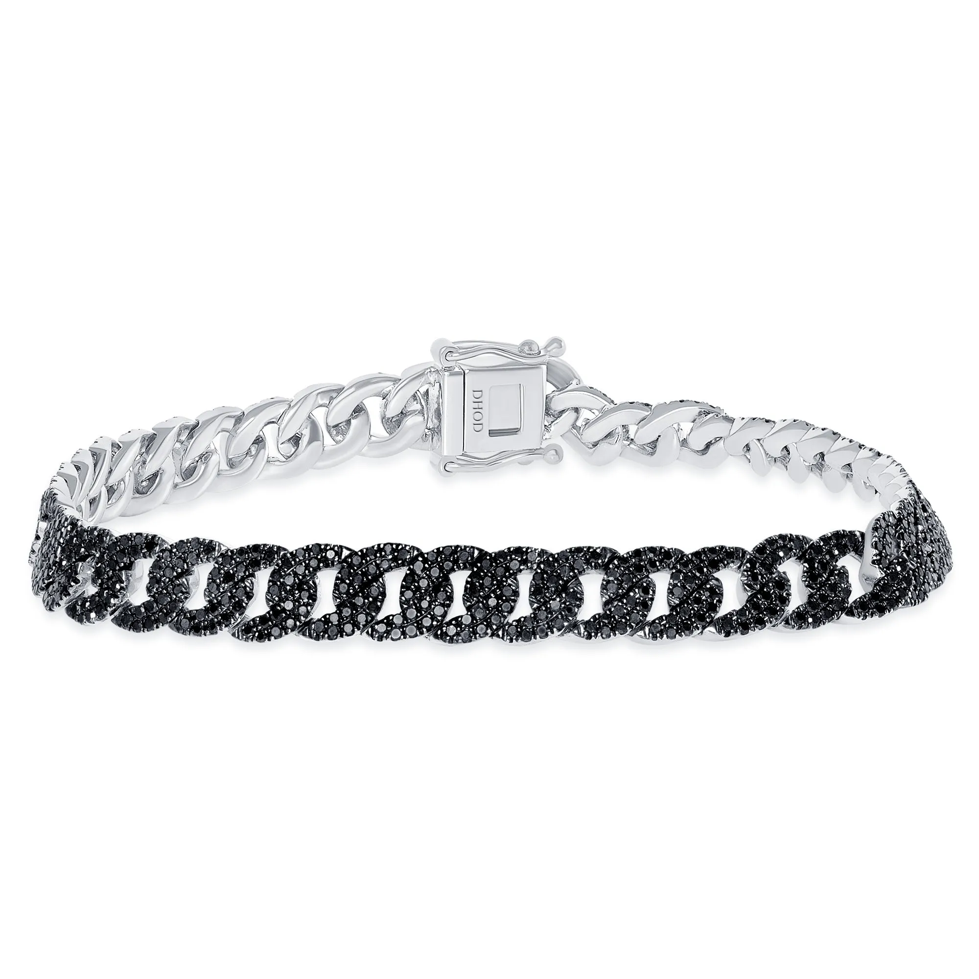 14K Black Diamond Cuban Bracelet