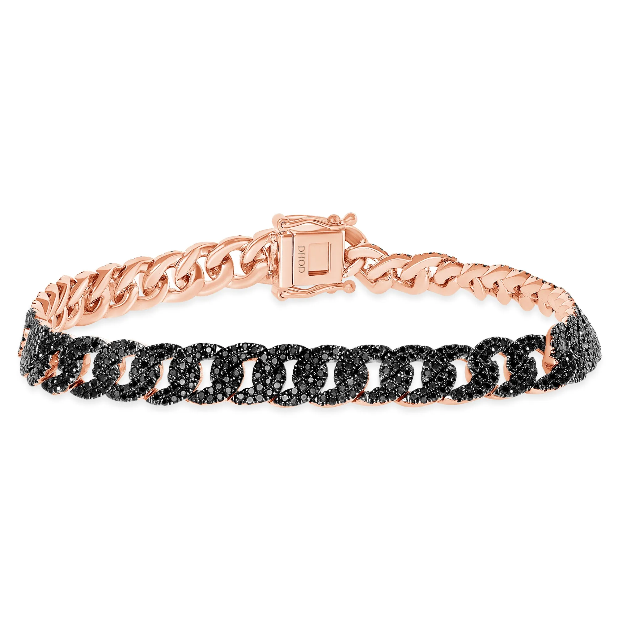 14K Black Diamond Cuban Bracelet