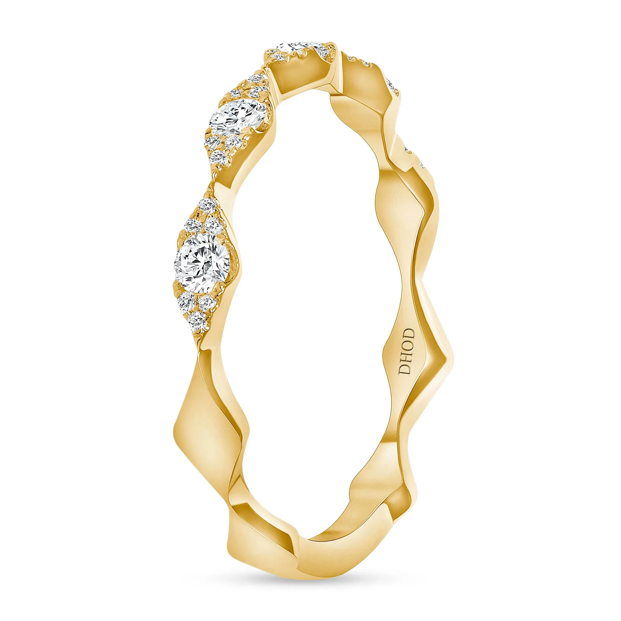 14K Gold Marquise Shape Cluster Band