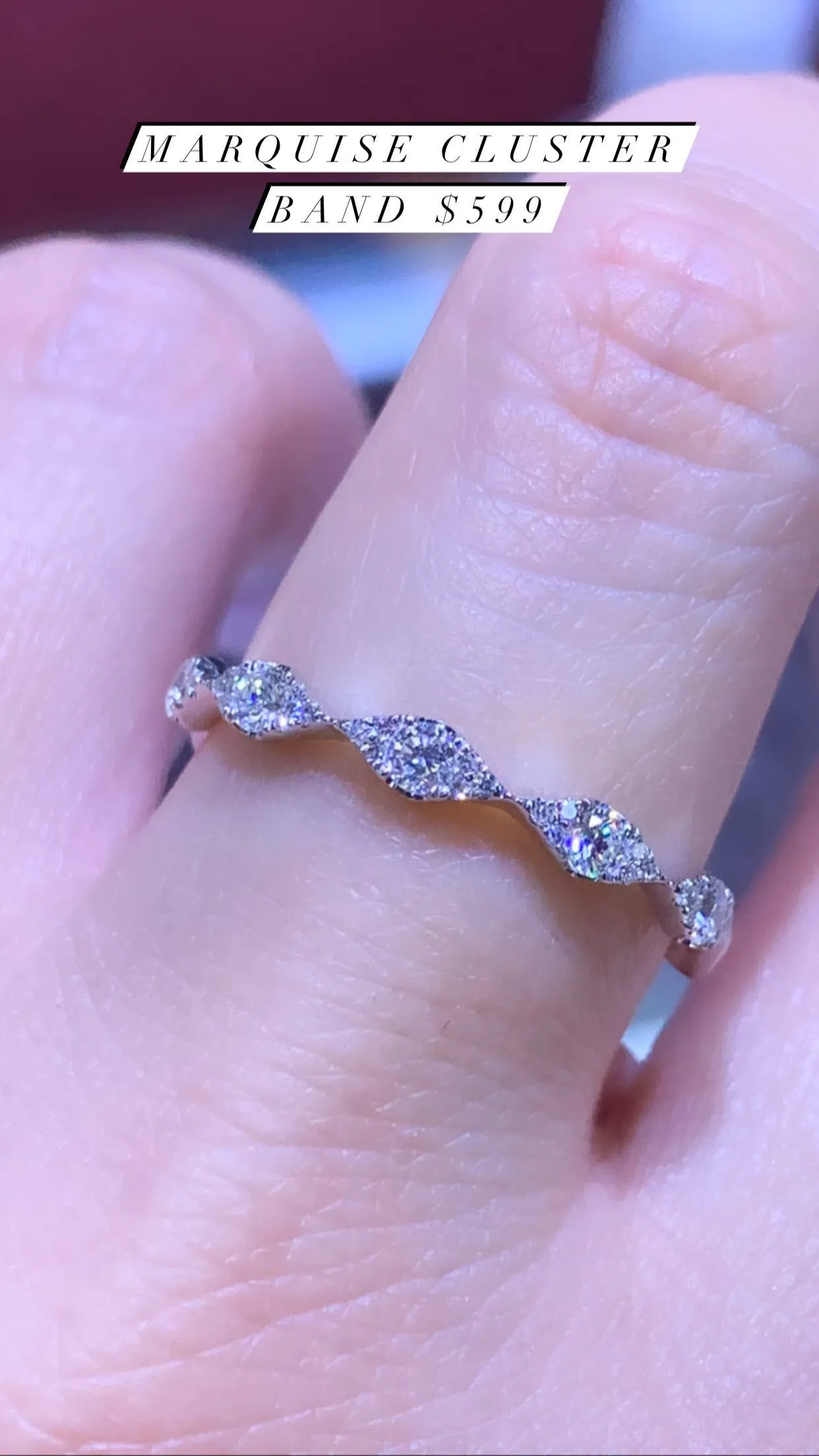 14K Gold Marquise Shape Cluster Band