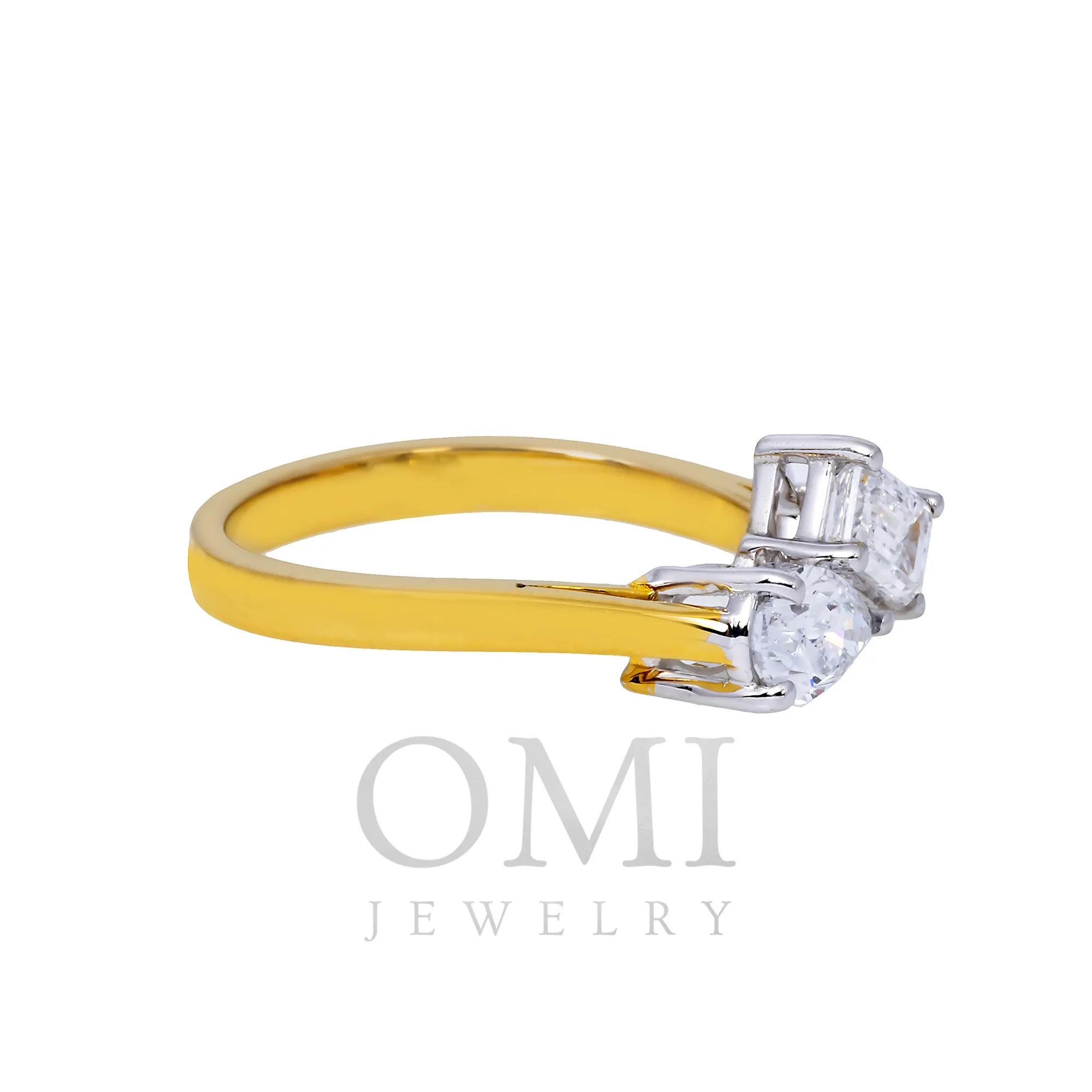 14K GOLD RADIANT CUT LAB DIAMOND ENGAGEMENT RING 1.02 CTW