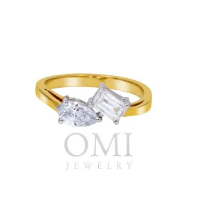 14K GOLD RADIANT CUT LAB DIAMOND ENGAGEMENT RING 1.02 CTW