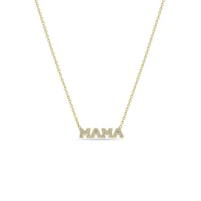 14k Itty Bitty Pavé Diamond MAMA Necklace