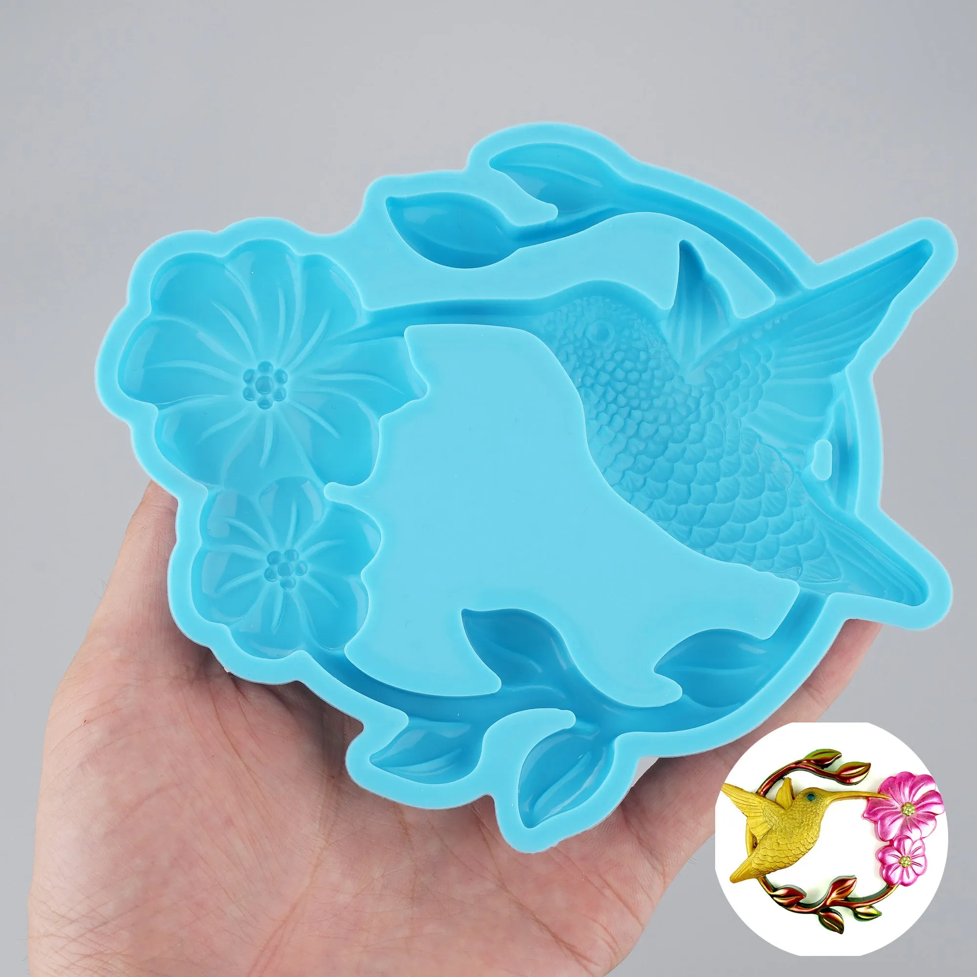 1PC Silicone Hummingbird Mold, Resin Hummingbird for DIY home decoration 10410750