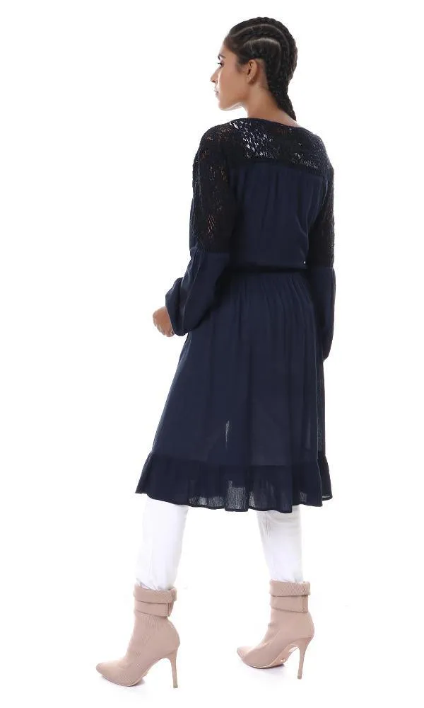 53416 Upper Lace Slip On Navy Blue Summer Cardigan