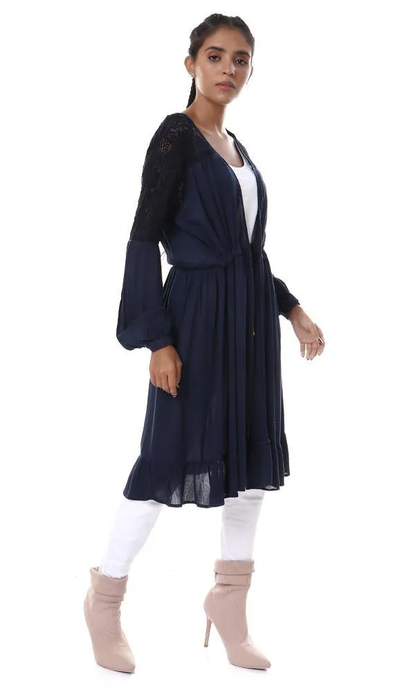 53416 Upper Lace Slip On Navy Blue Summer Cardigan