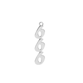 666 Angel Number Charm | Sterling Silver