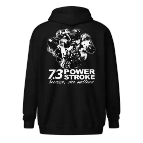 7.3 Power Stroke Size Matters Zip-Up Hoodie Sweatshirt