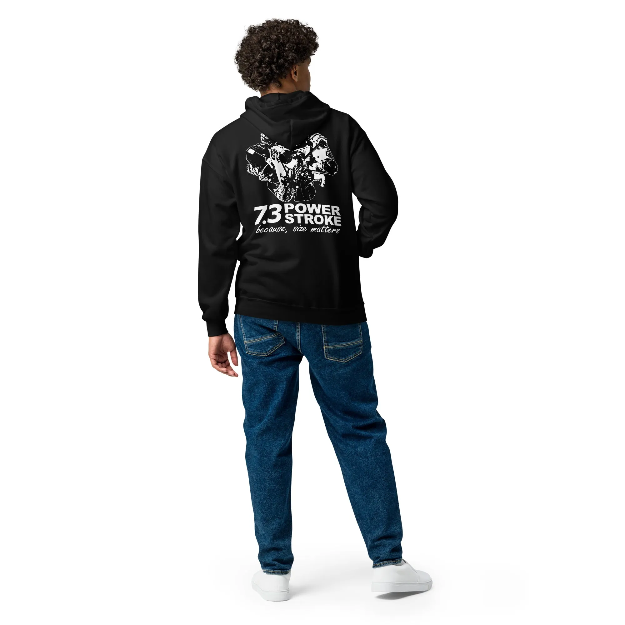 7.3 Power Stroke Size Matters Zip-Up Hoodie Sweatshirt