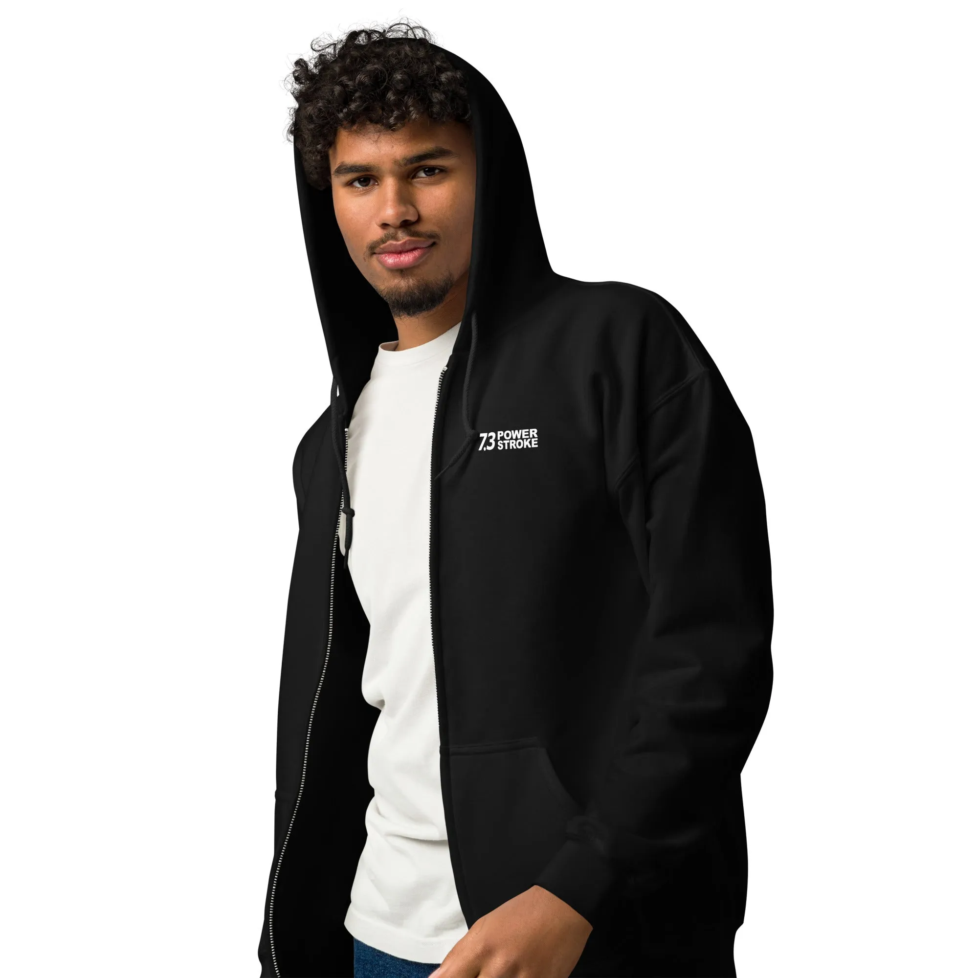 7.3 Power Stroke Size Matters Zip-Up Hoodie Sweatshirt