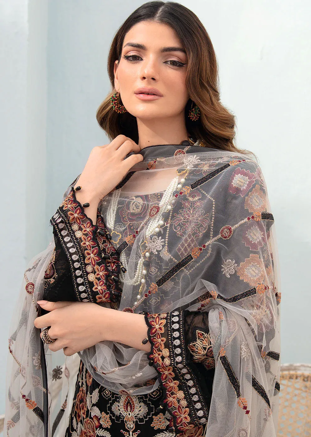 A-707-R - Readymade - Ramsha Chevron Chiffon Collection Vol 7