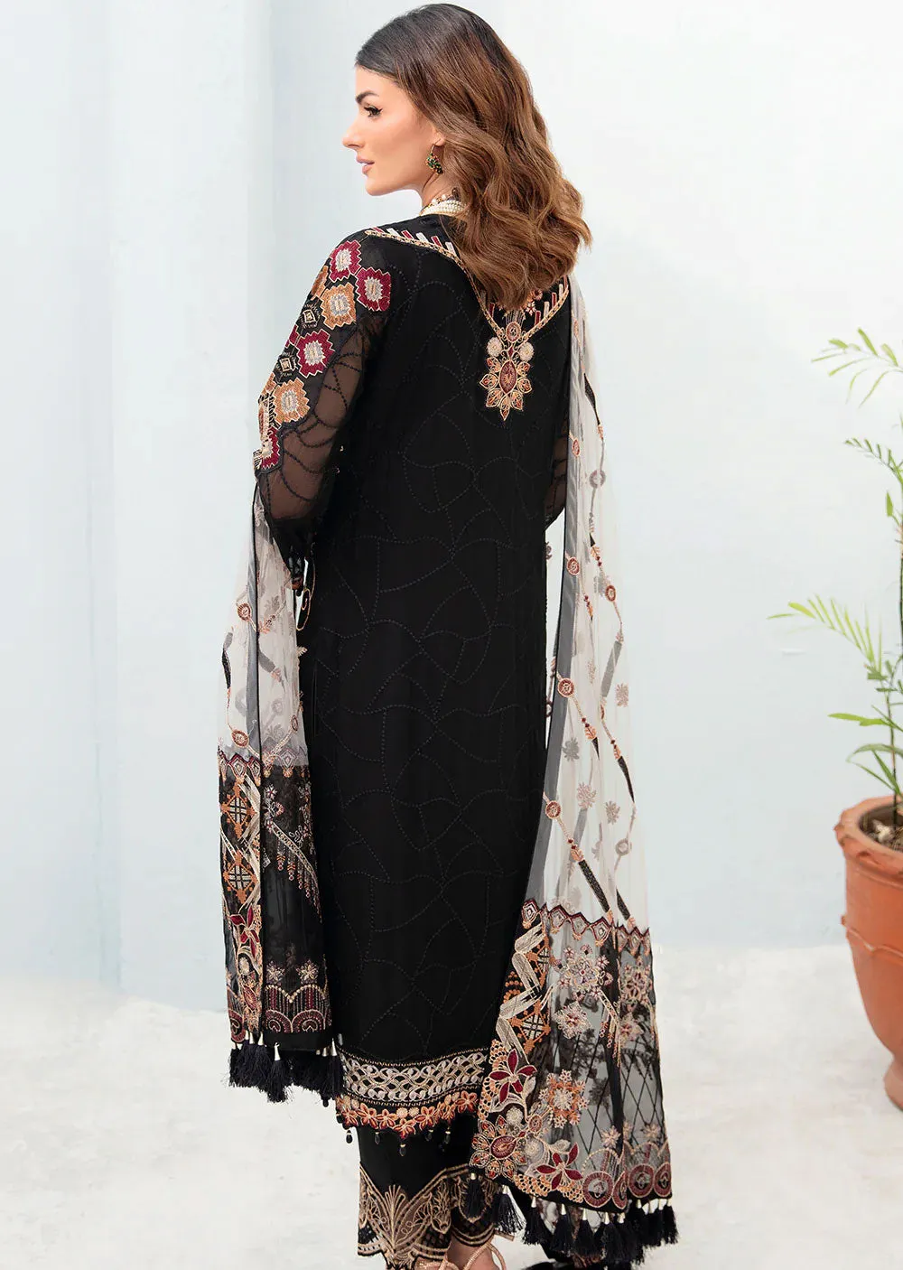 A-707-R - Readymade - Ramsha Chevron Chiffon Collection Vol 7