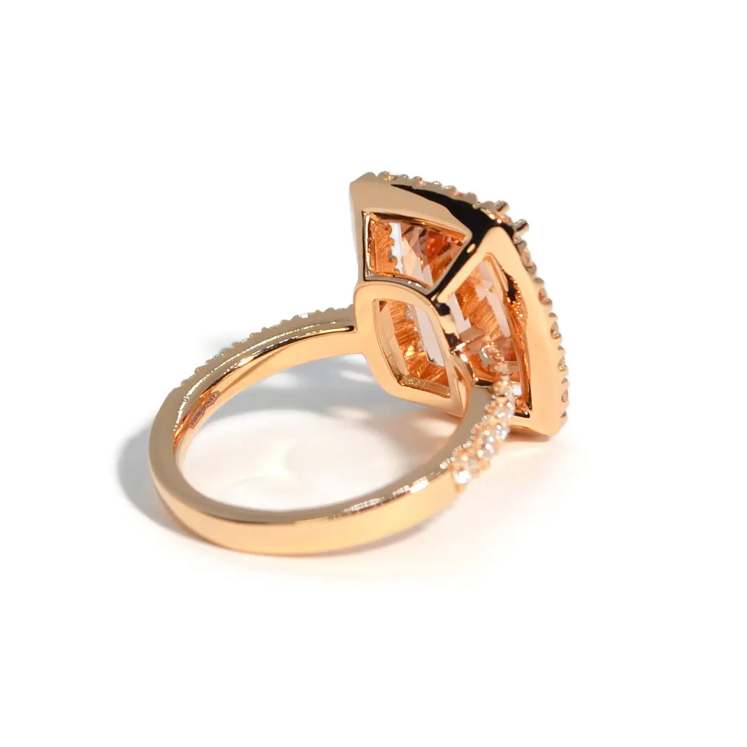 A & Furst - Dynamite - Cocktail Ring with Morganite and Diamonds, 18k Rose Gold