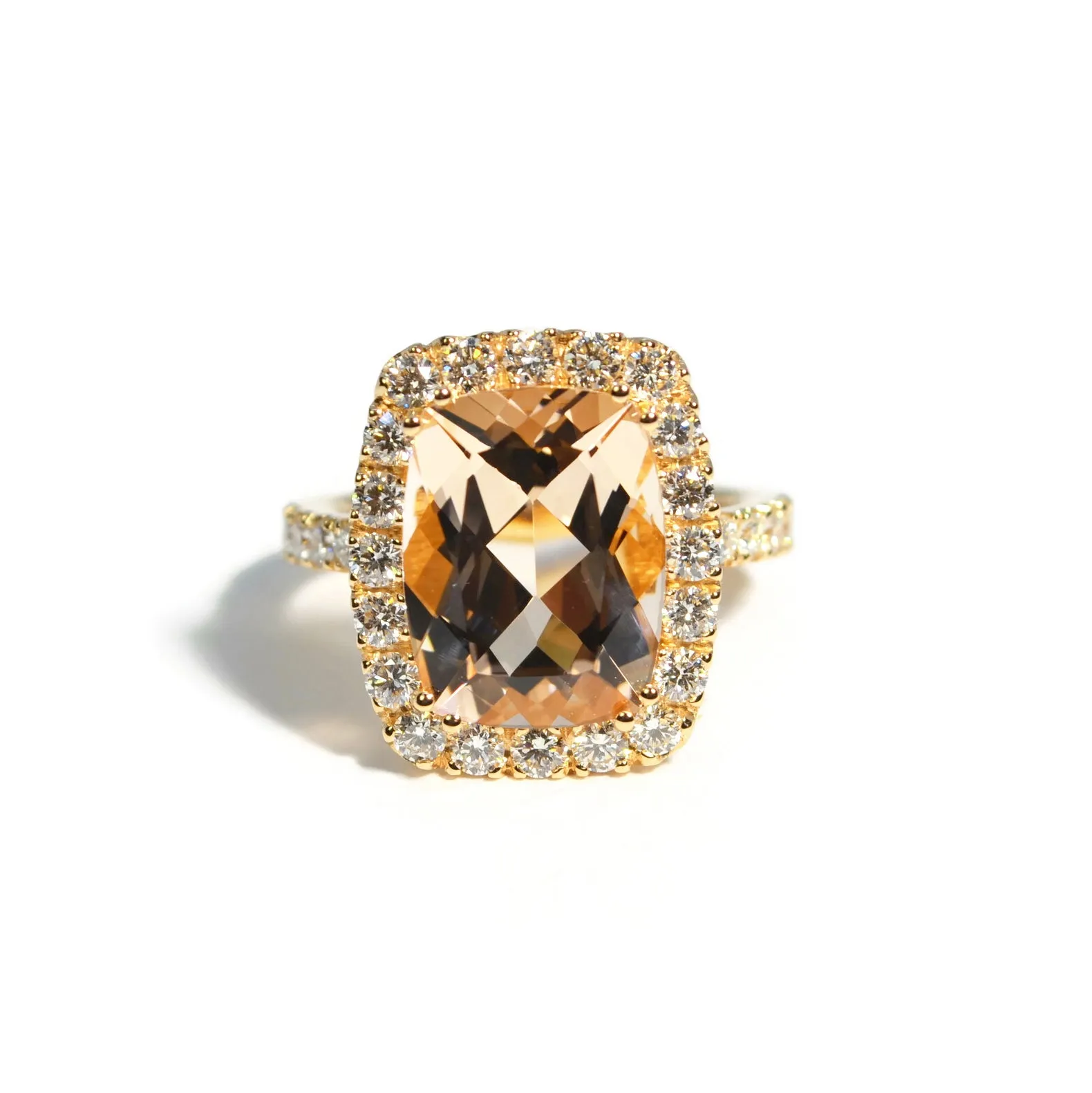 A & Furst - Dynamite - Cocktail Ring with Morganite and Diamonds, 18k Rose Gold