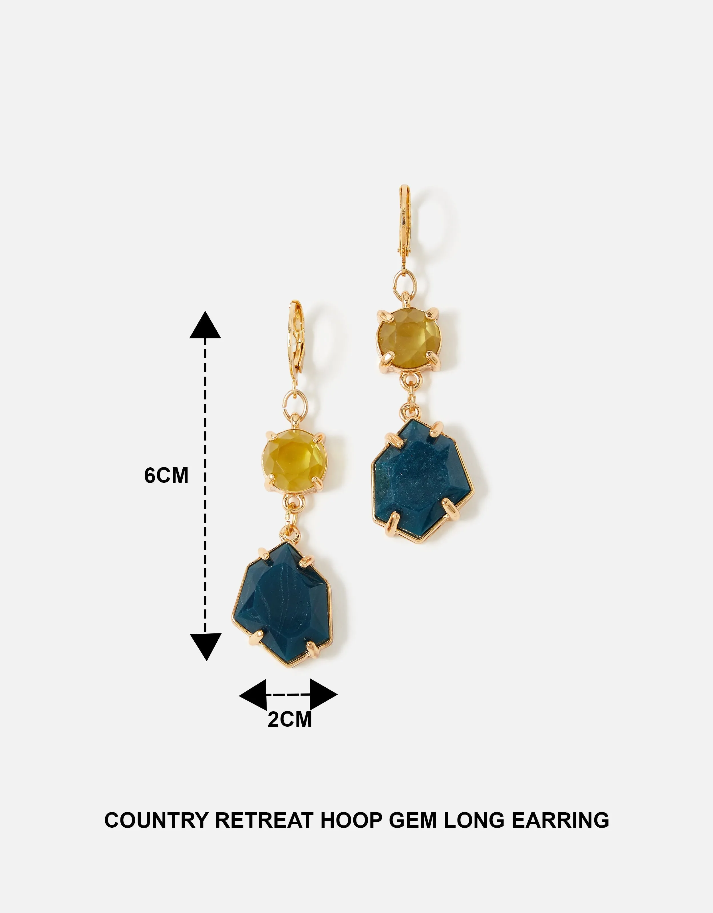 Accessorize London Country Retreat Double Gem Earrings