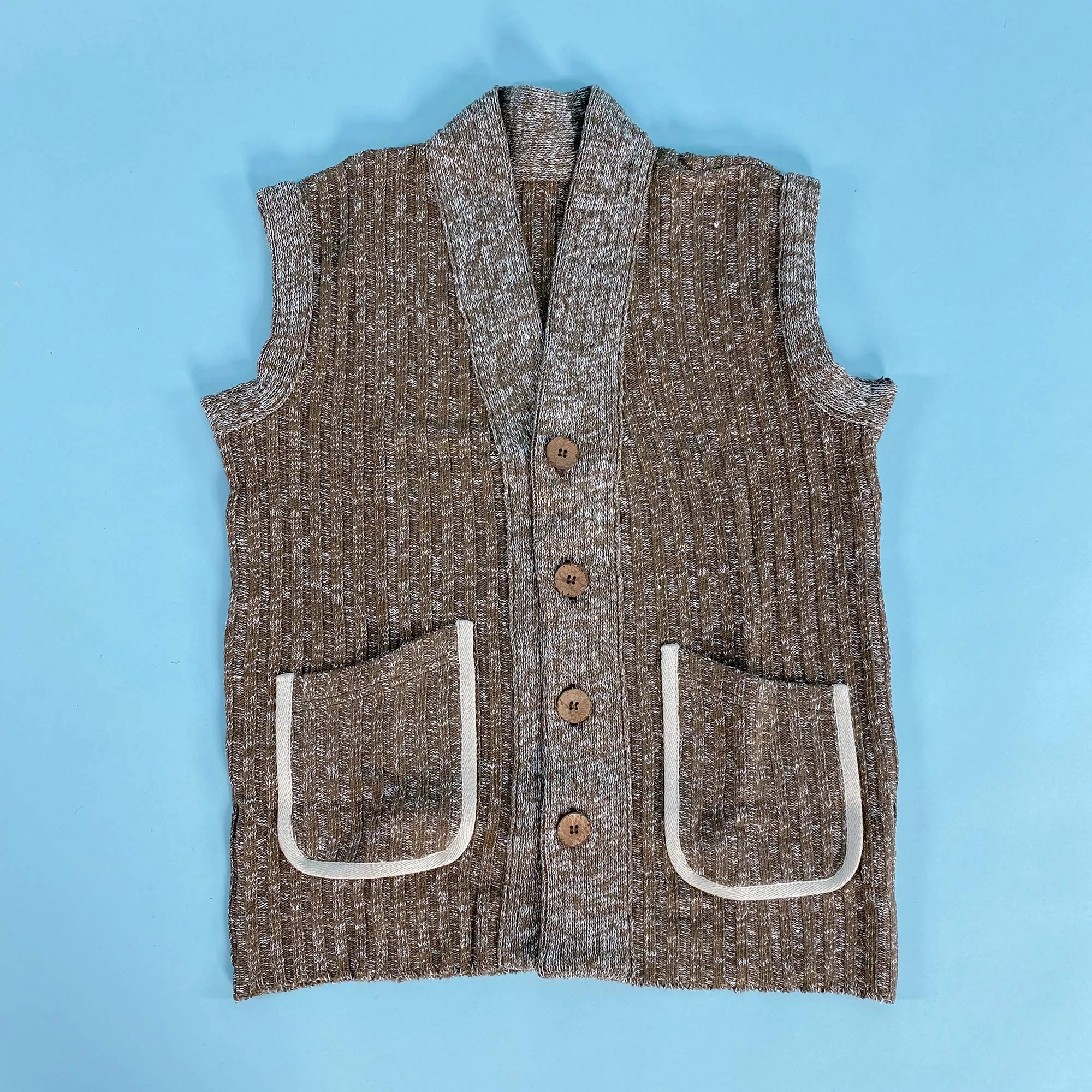 ACTON 100% Organic Hemp Vest (2 Side Pockets, Coconut Buttons, Plastic-free)