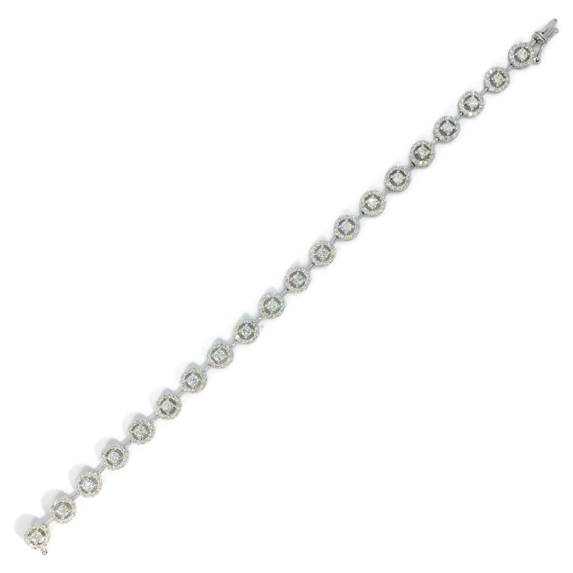 AFJ Diamond Collection - Diamond Circle Link Bracelet, White Gold