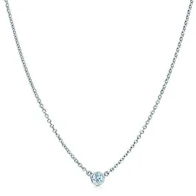 AFJ Diamond Collection - Station Necklace with 1 Diamond, 18 Length, 18k White Gold