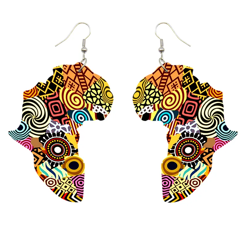 Africa inspired earrings | African continent Tribal prints