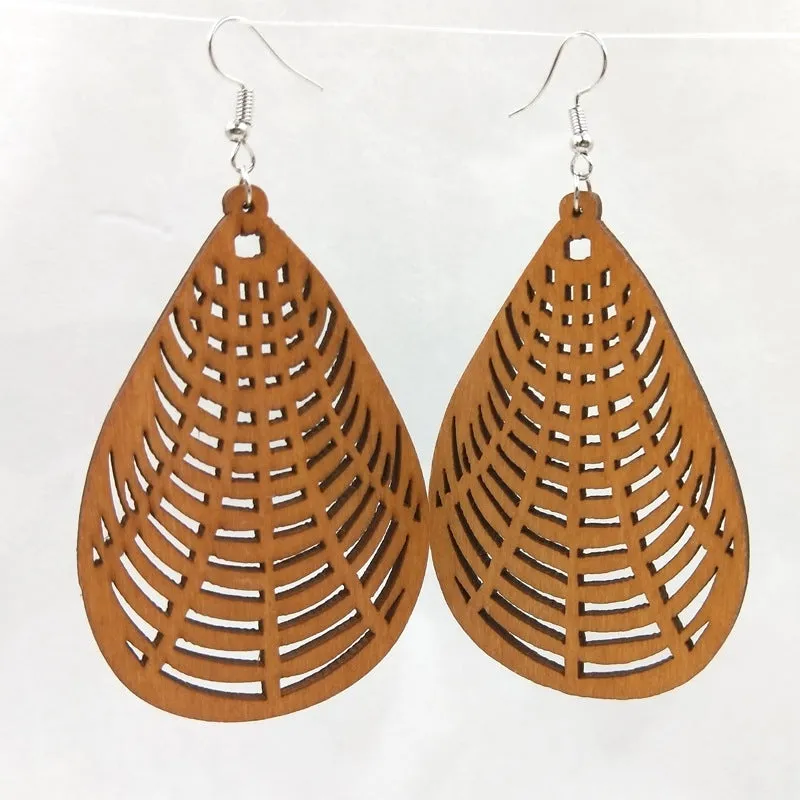 African Print Earrings | Brown symbol