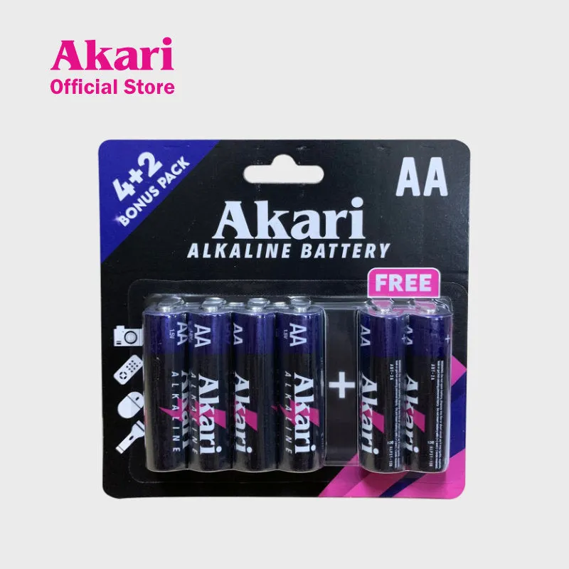 Akari Alkaline Battery, AA LR6, 1.5V - 4 2 in a pack (ABT-2A)