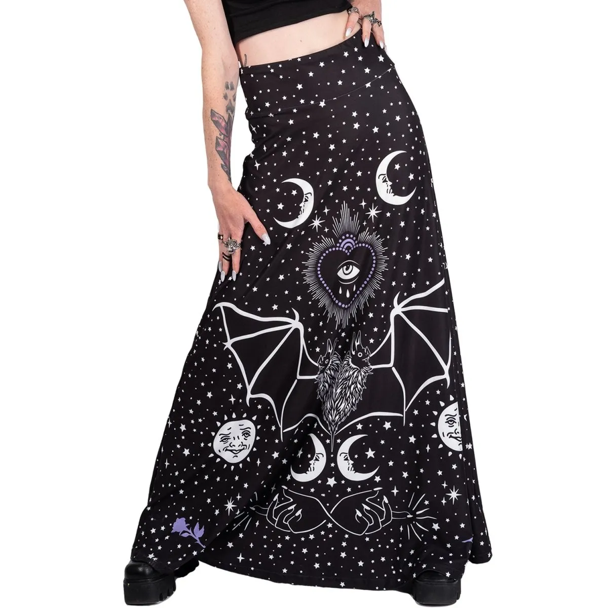 All Seeing Bat Eye Magick Maxi Skirt