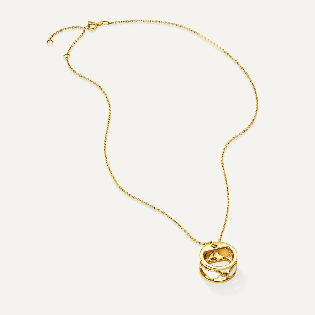 Allusia Love Enamel Band 18K Gold Necklace w. Diamonds