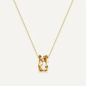 Allusia Love Enamel Band 18K Gold Necklace w. Diamonds