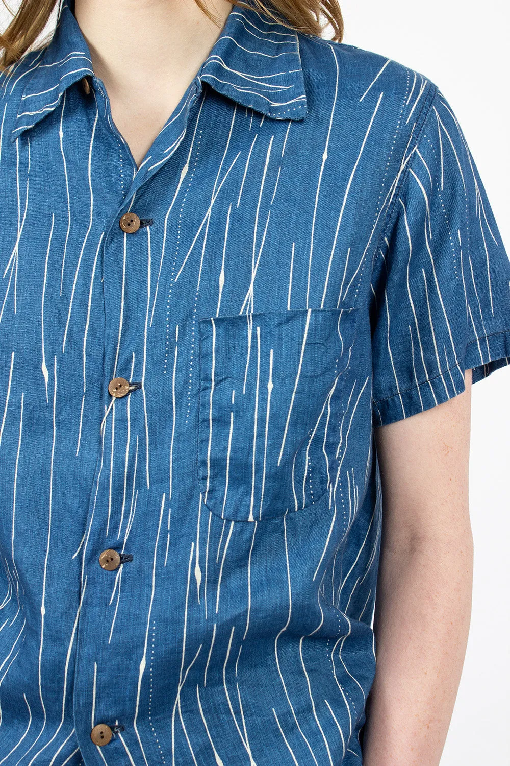 Aloha French Linen Shirt Indigo