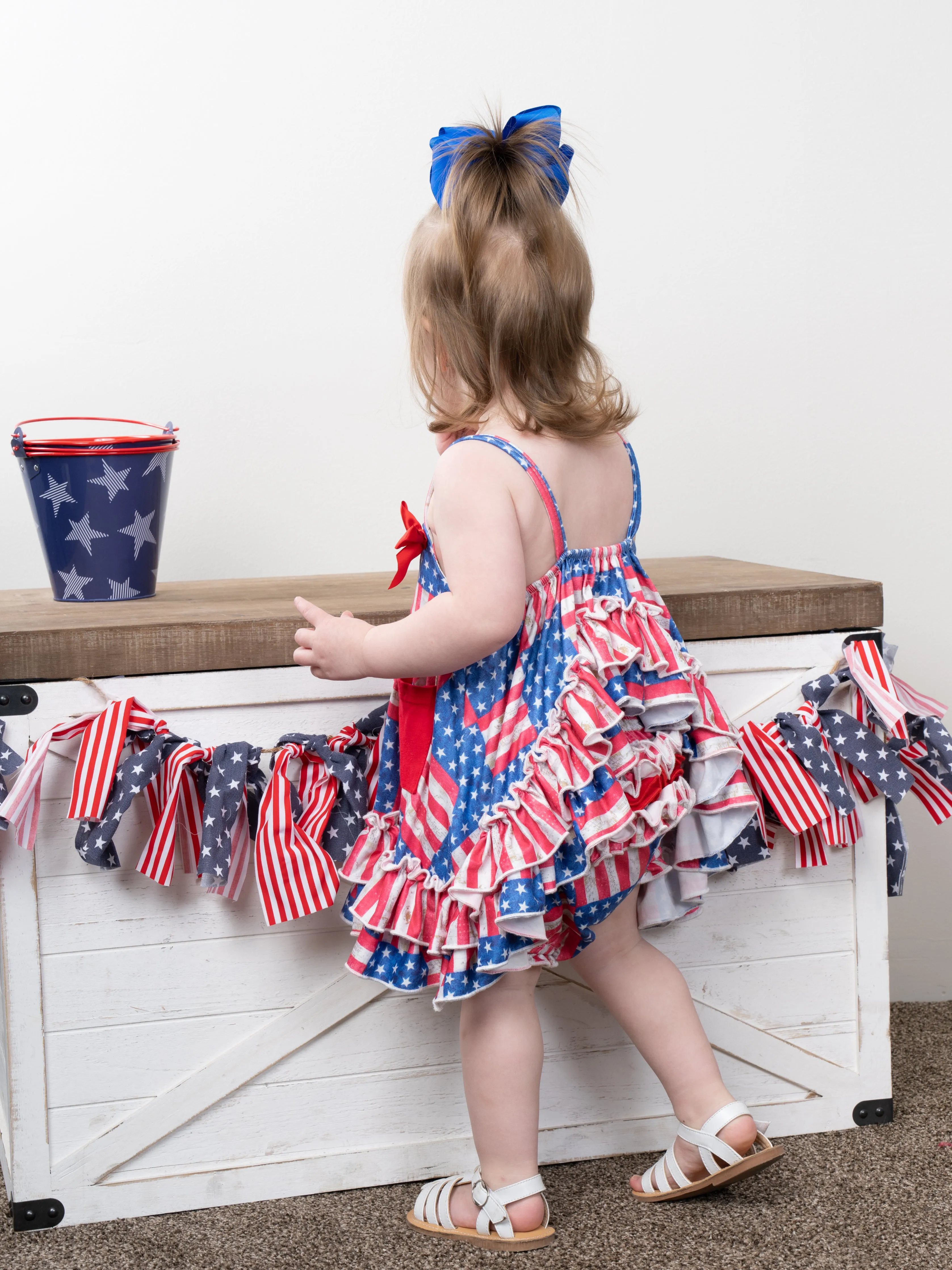 American Flag Swing Top & Ruffle Bloomers Outfit