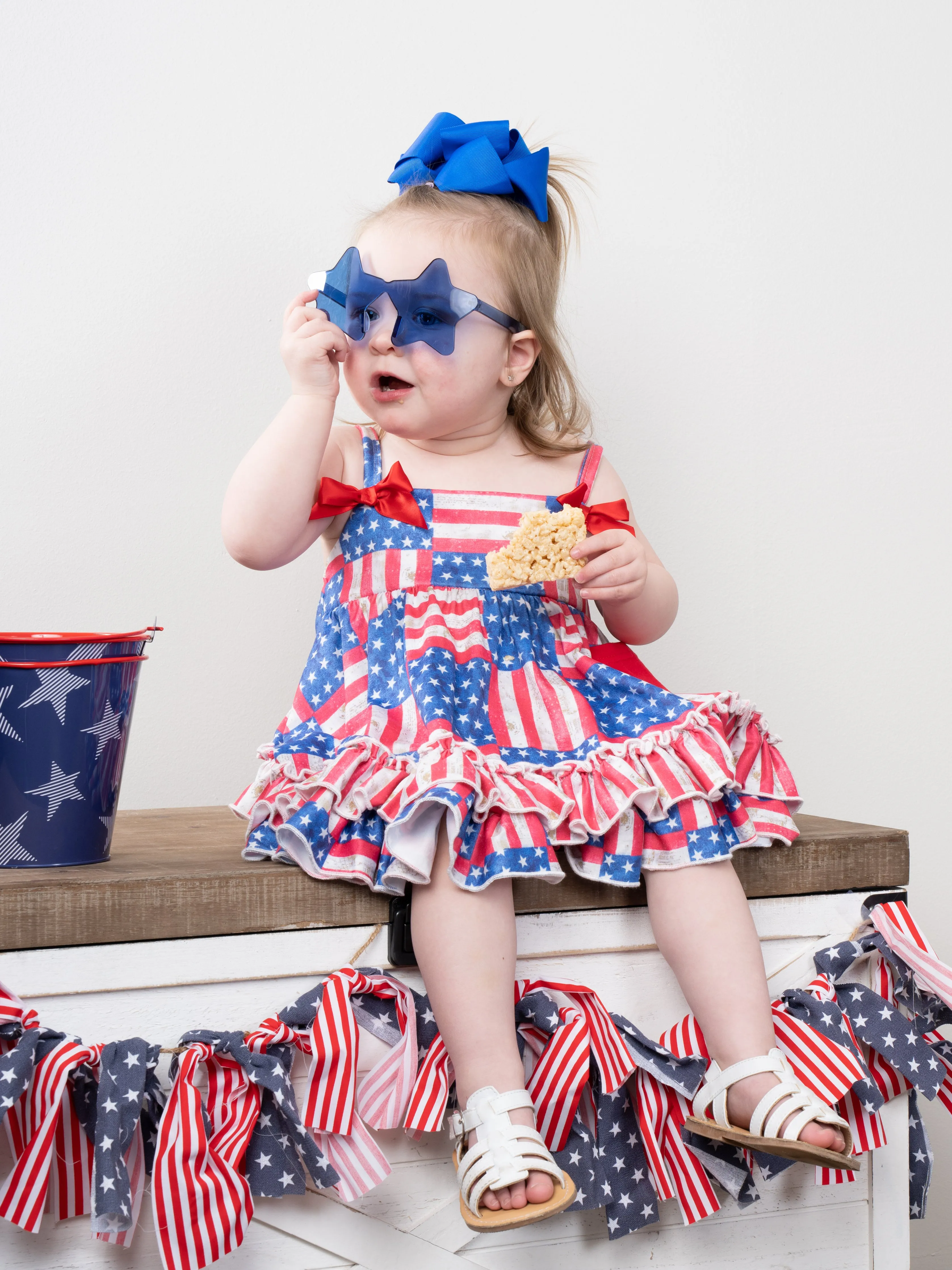 American Flag Swing Top & Ruffle Bloomers Outfit