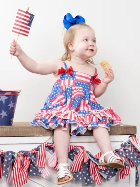 American Flag Swing Top & Ruffle Bloomers Outfit