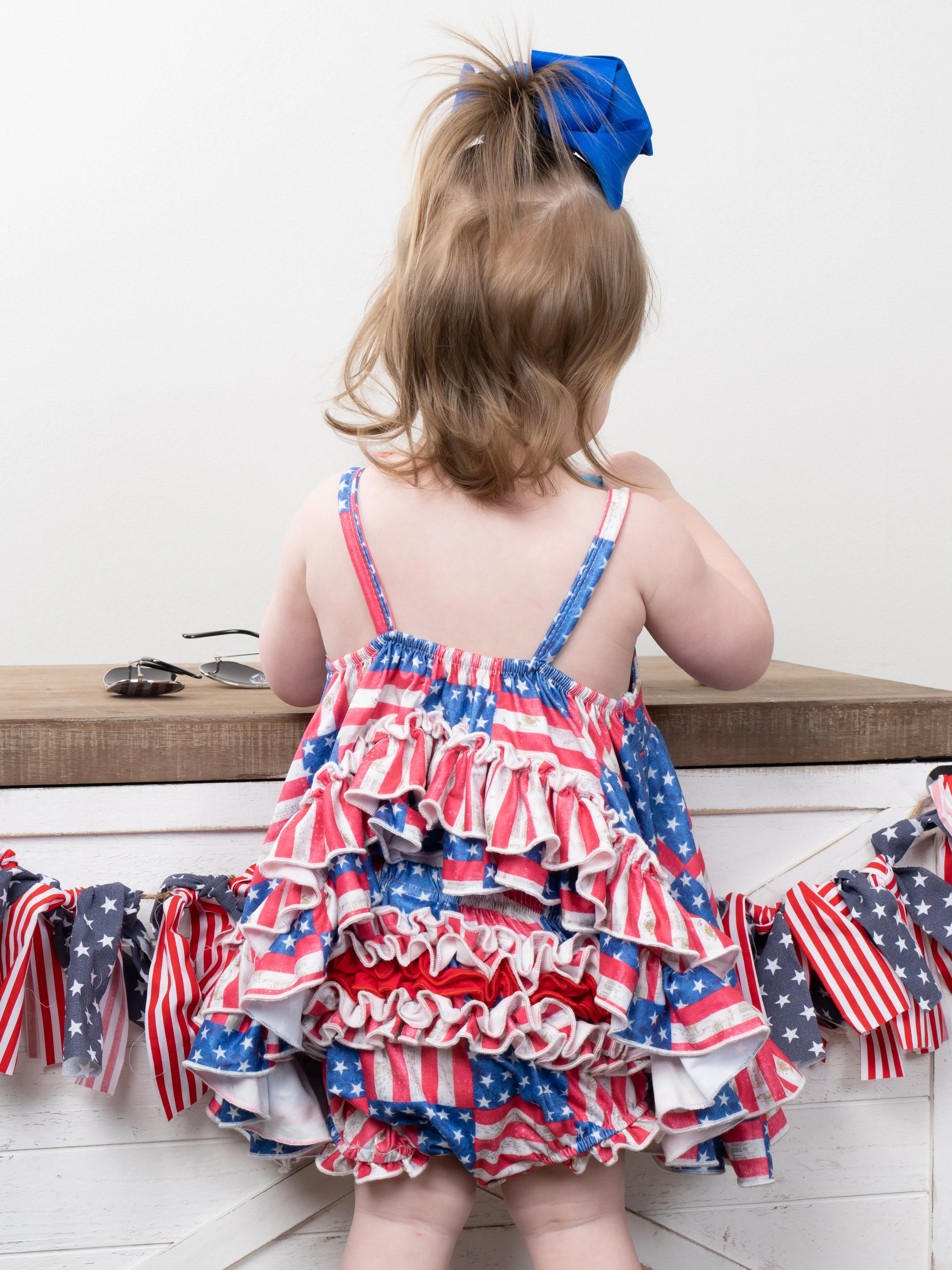 American Flag Swing Top & Ruffle Bloomers Outfit