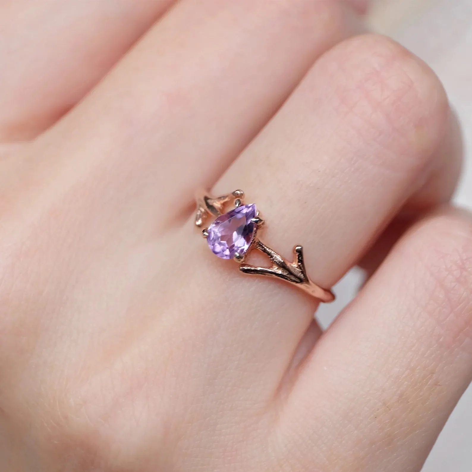 Amethyst Twig Ring Savisa