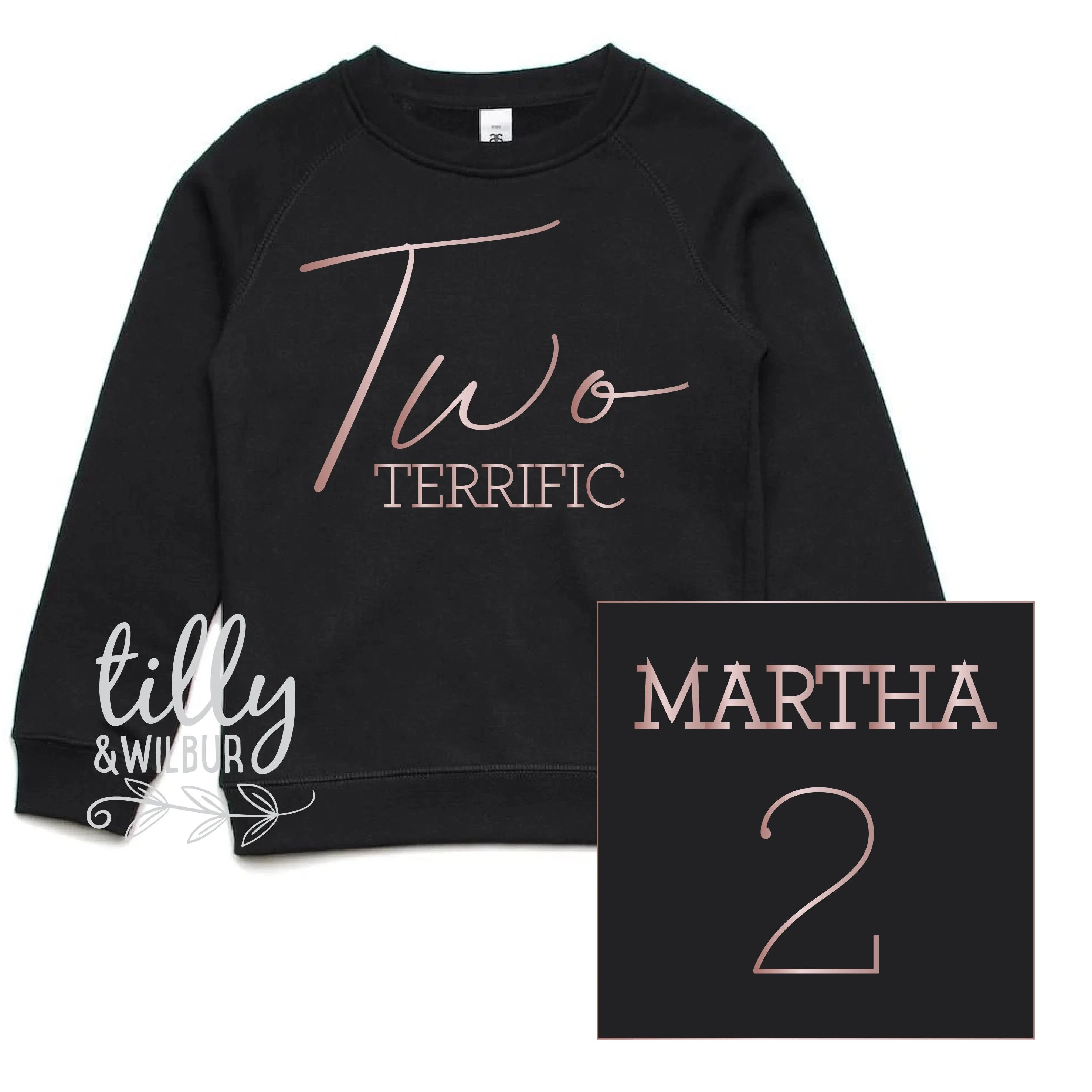 An original design and quality print from Australia's #1 Etsy seller for Expressive Wear - Two Terrific Personalised 2nd Birthday Jumper