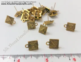 Antique Gold Square Studs -ST31