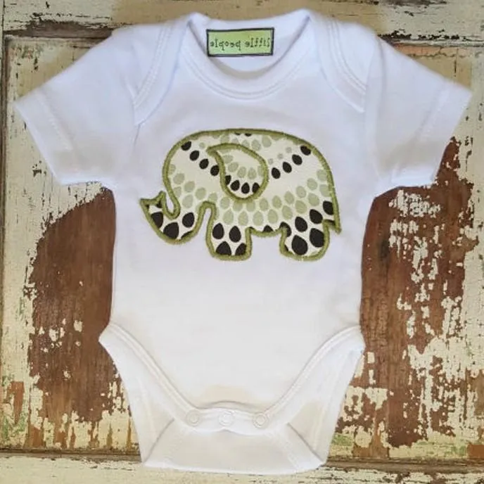 Appliqued Bodysuit - Ethan the Elephant