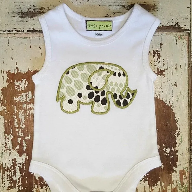 Appliqued Bodysuit - Ethan the Elephant