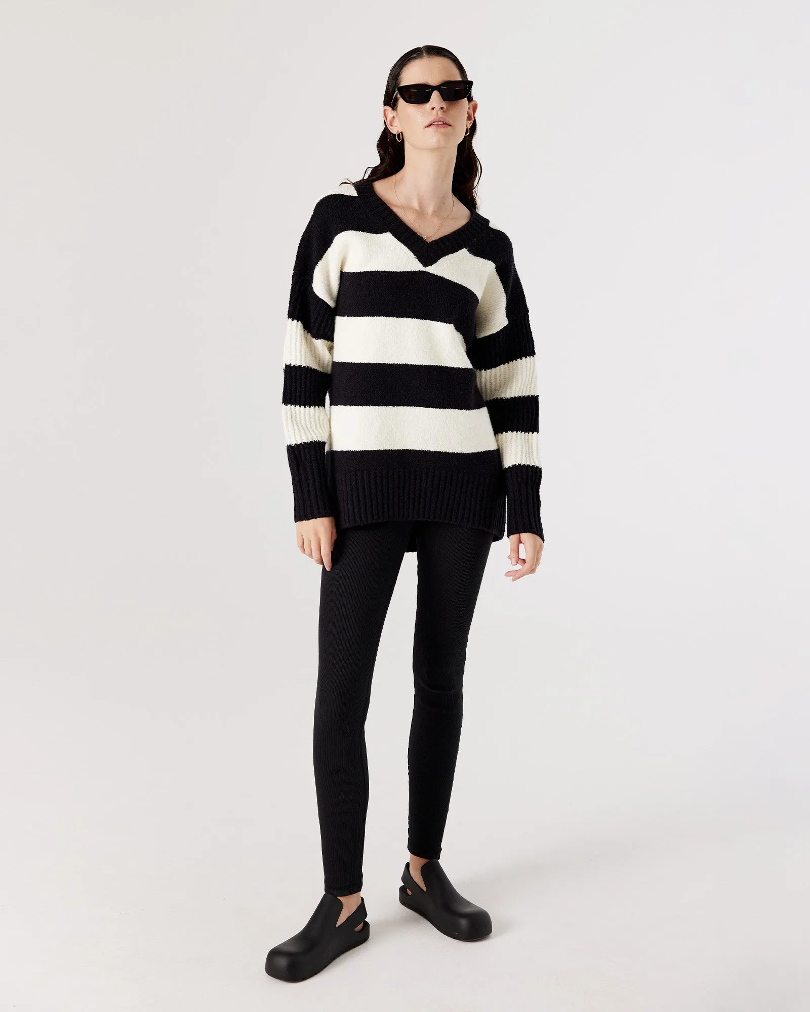 AVA SWEATER - IVORY STRIPE