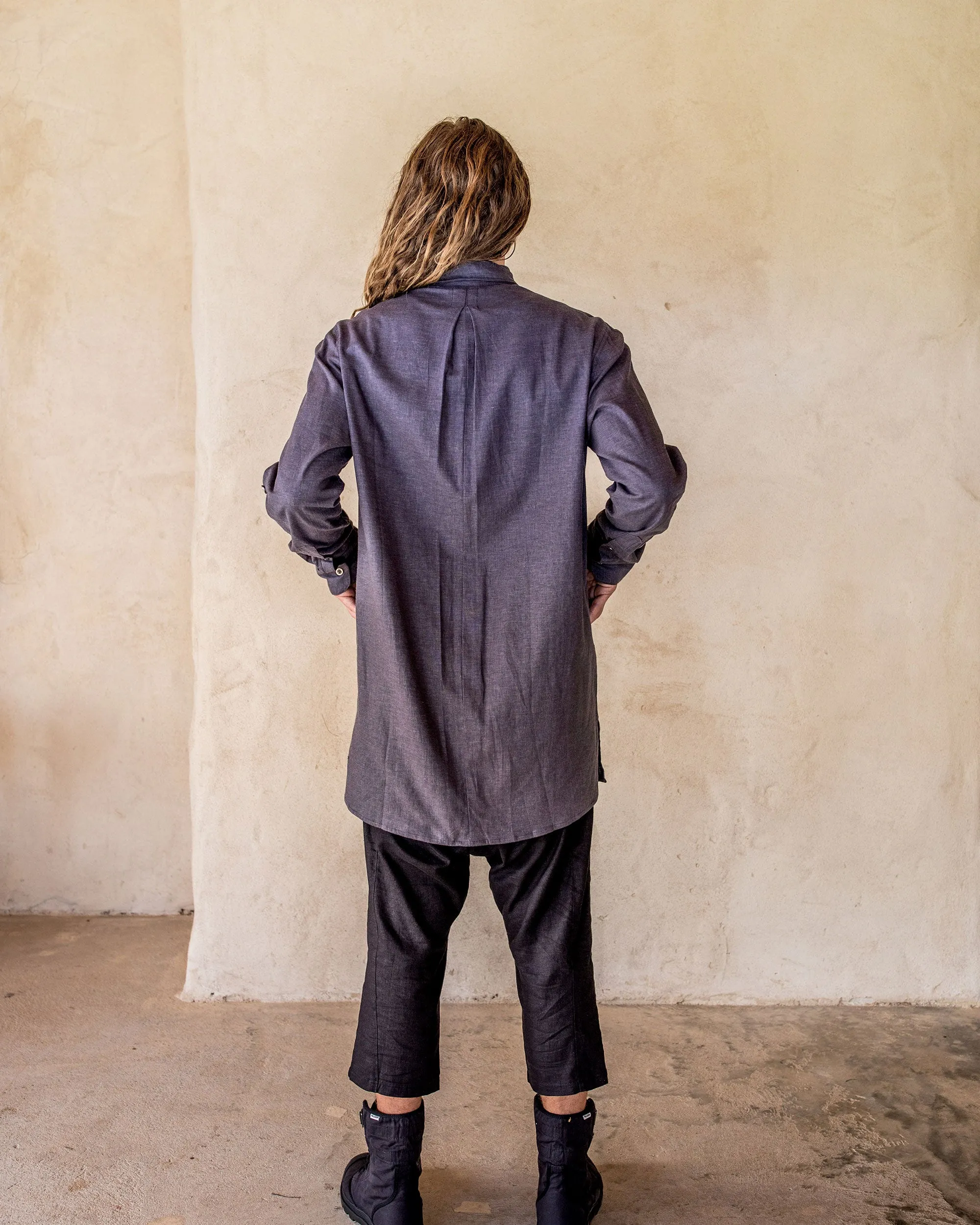 Axial Linen Shirt - Slate