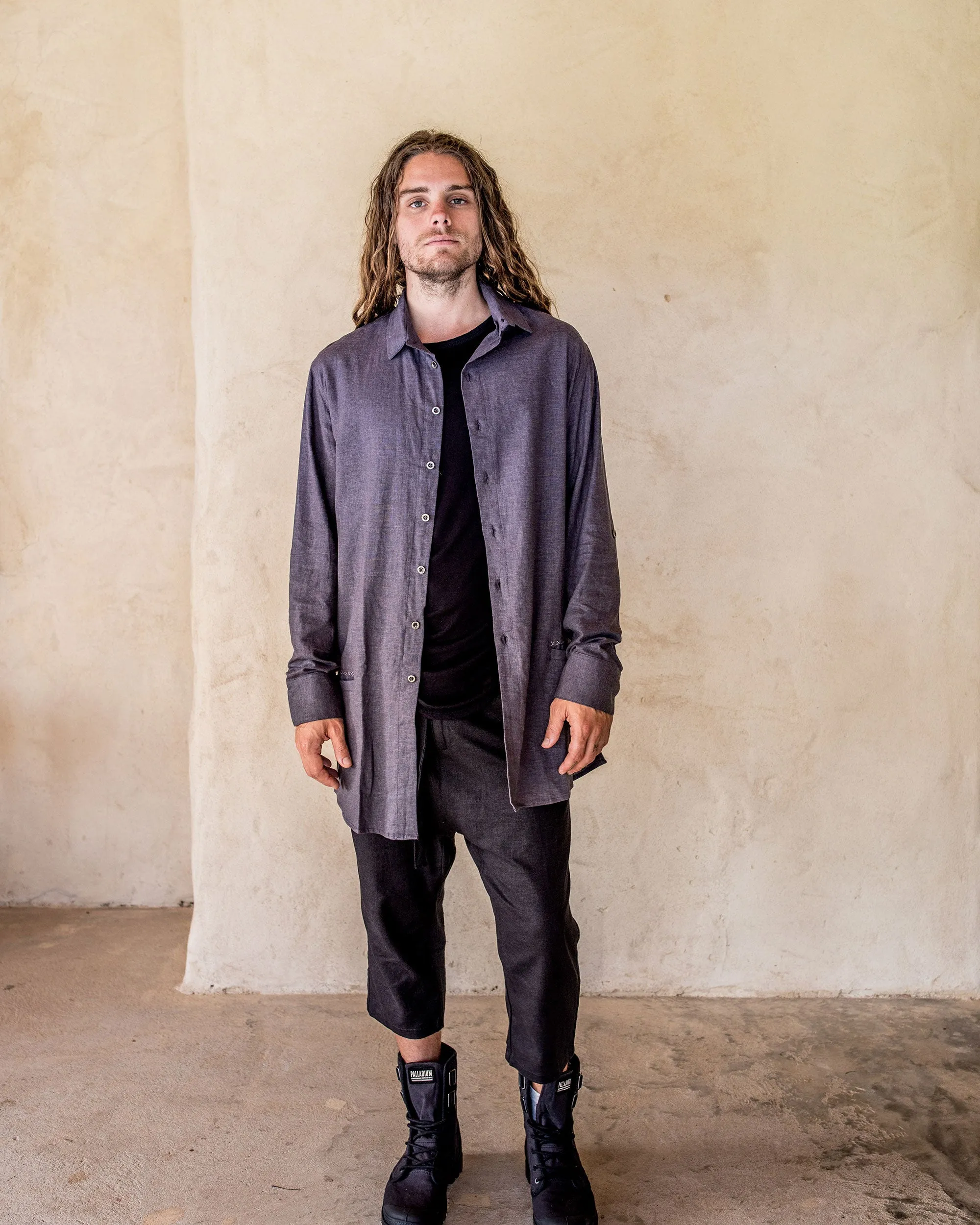 Axial Linen Shirt - Slate