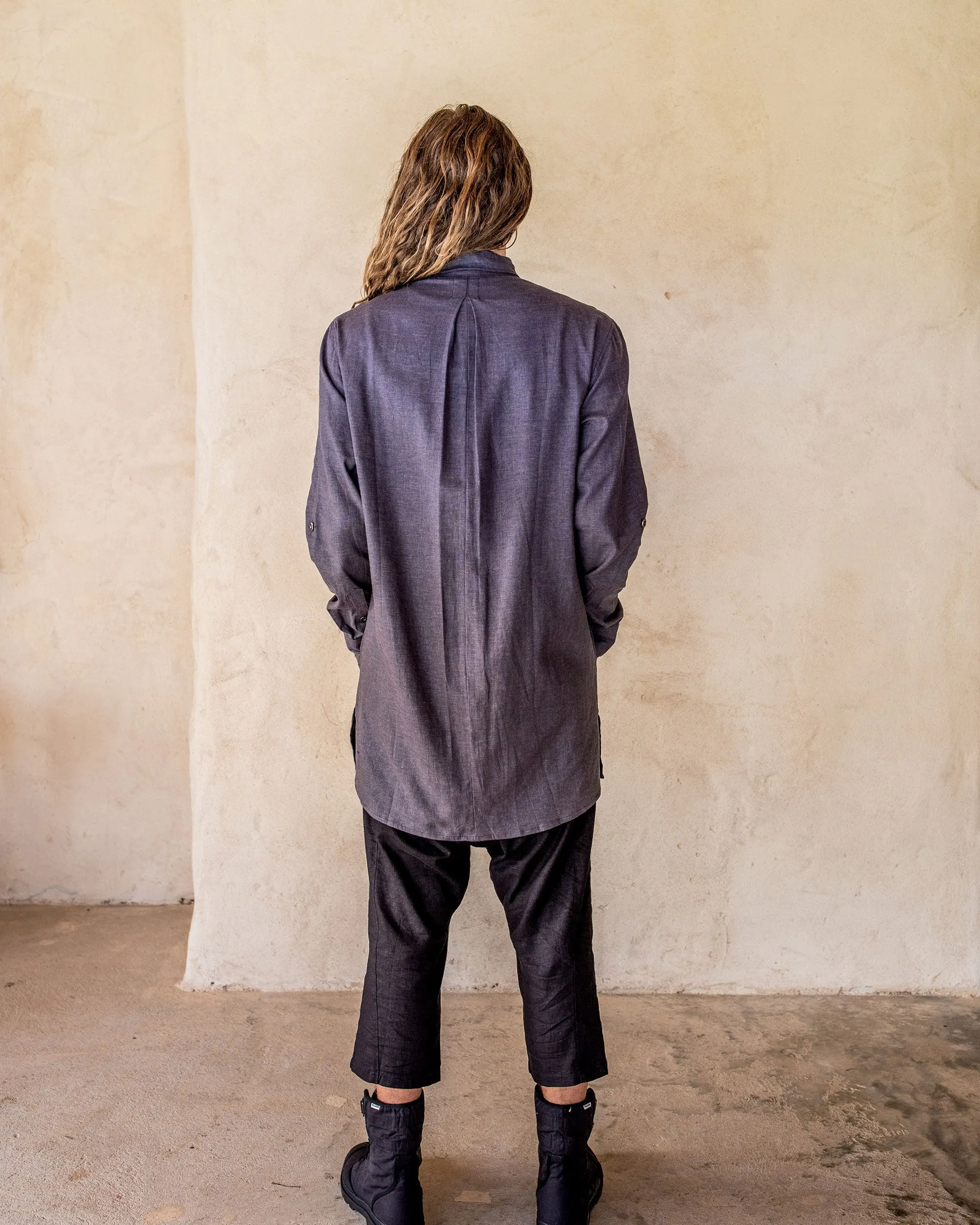 Axial Linen Shirt - Slate