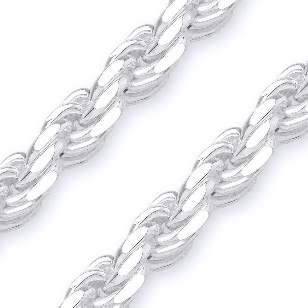 Better Jewelry 2.1mm Rope Diamond cut Chain Necklace .925 Sterling Silver