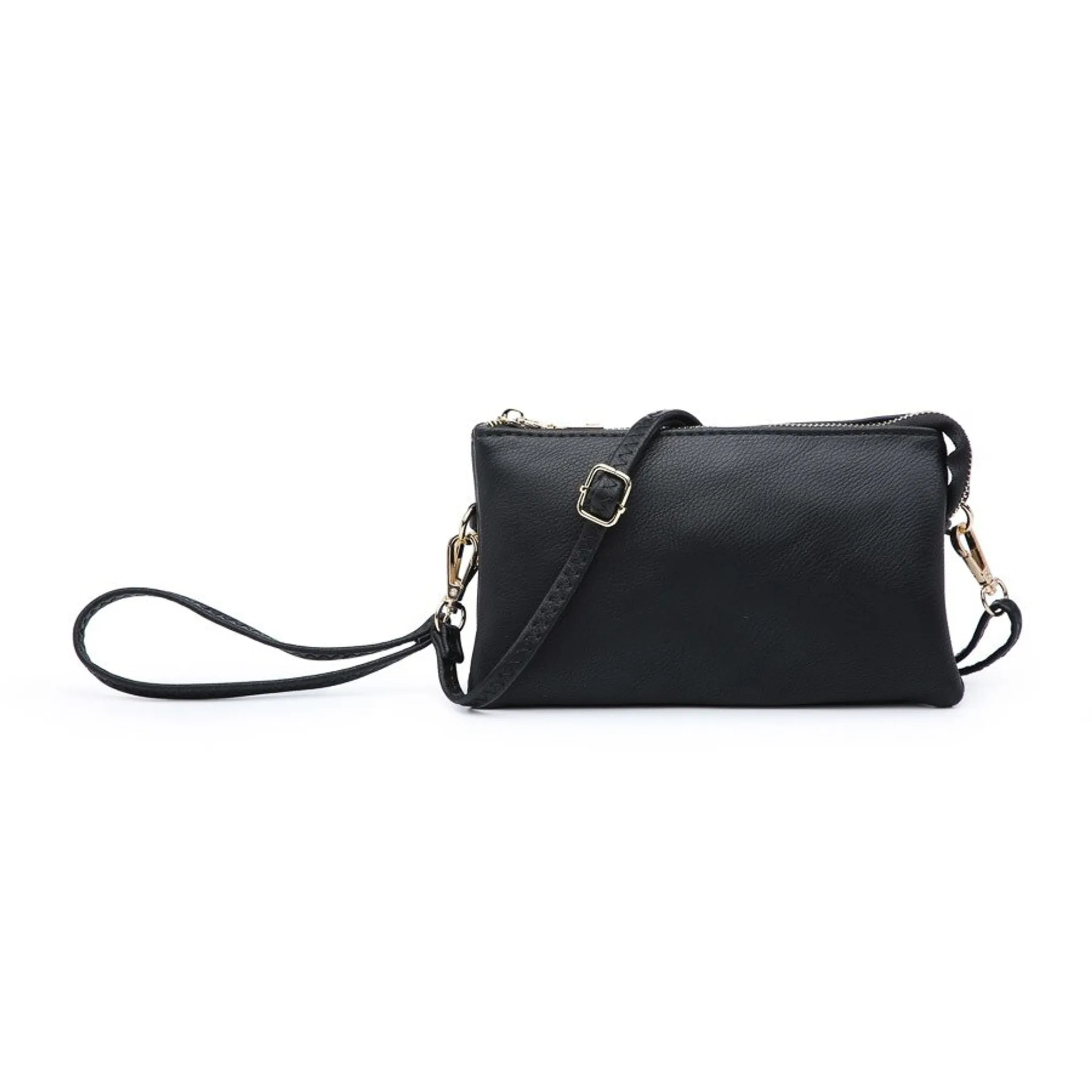 Black All the Pockets Crossbody Wristlet