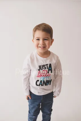 Boys Valentine's Shirt Just a little arm candy -- Boys Valentine shirt or bodysuit -- Valentine Shirt boys