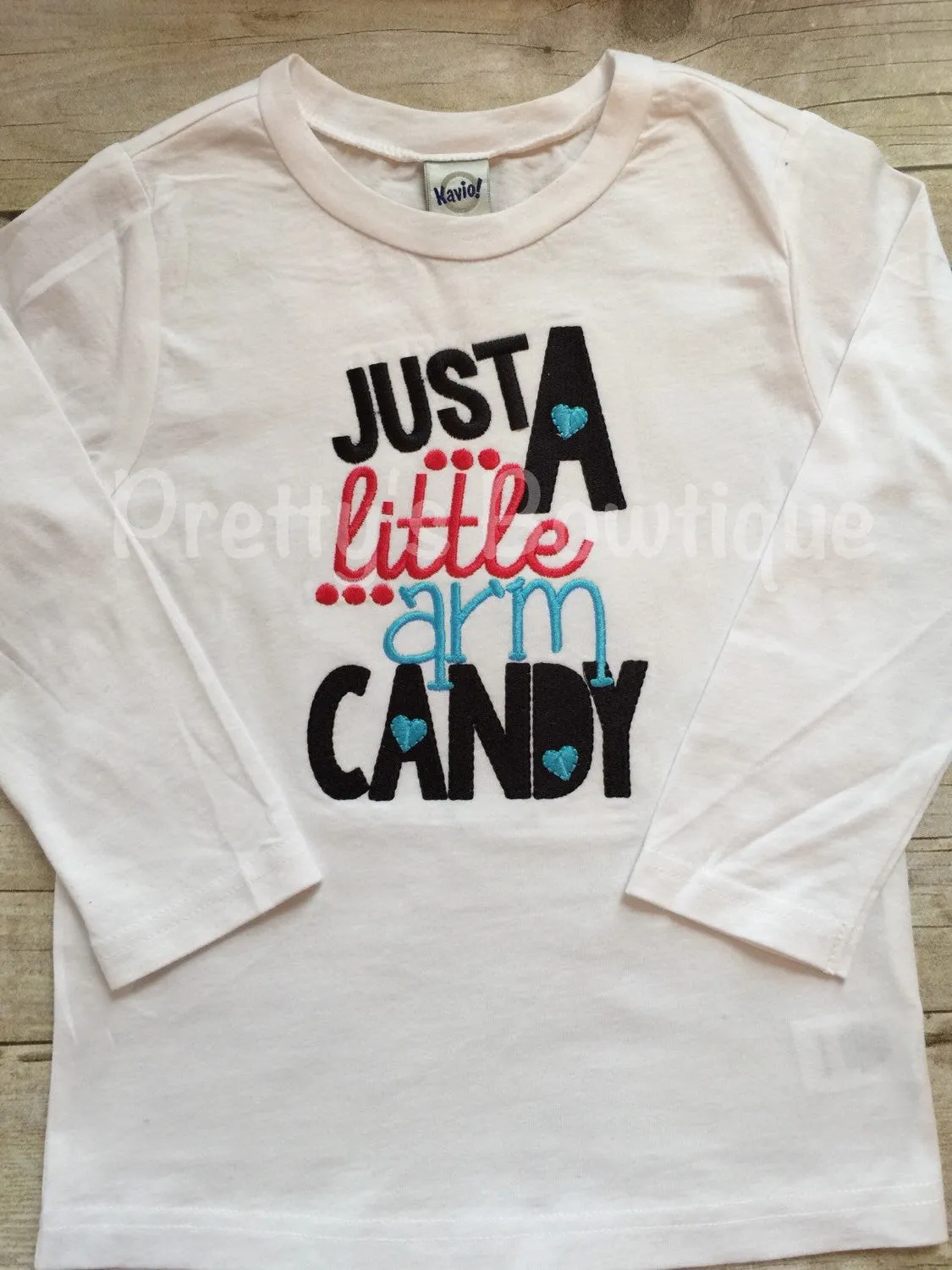 Boys Valentine's Shirt Just a little arm candy -- Boys Valentine shirt or bodysuit -- Valentine Shirt boys