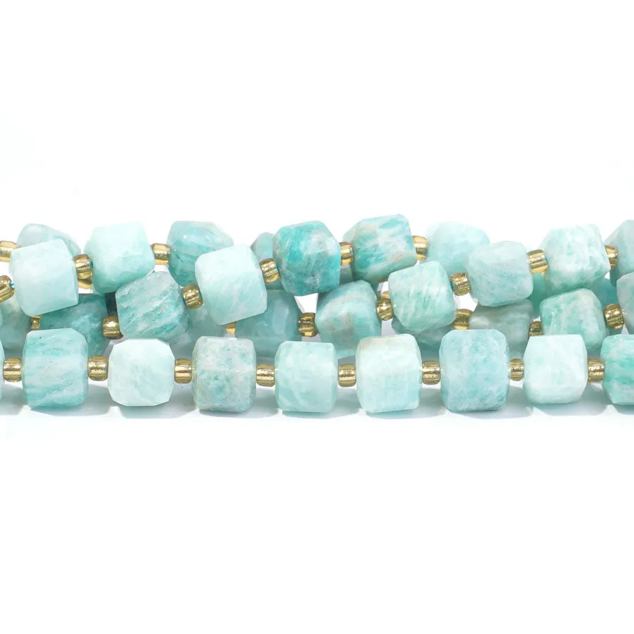 Brazilian Amazonite 7mm Cube Table Cut - 15-16 Inch