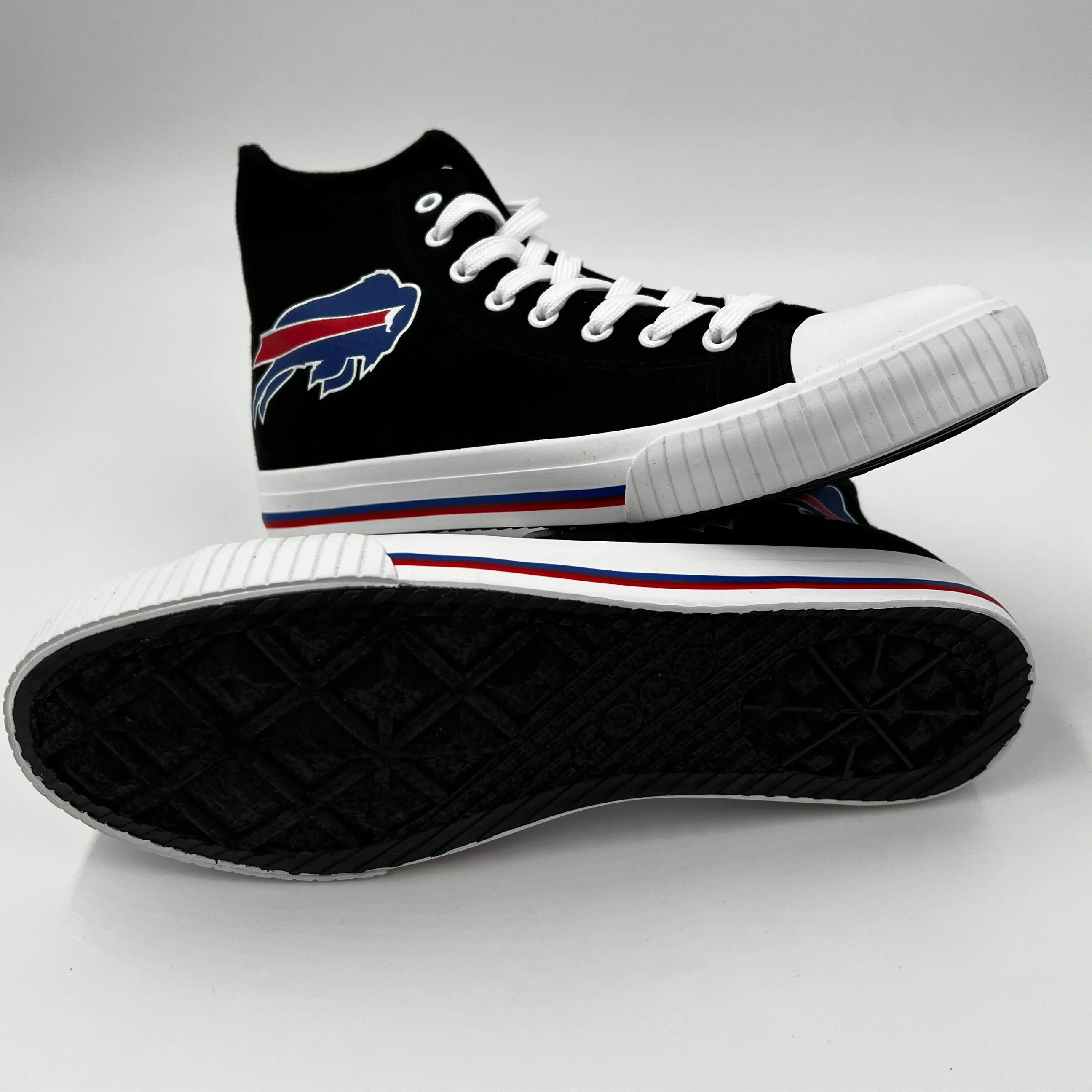 Buffalo Bills Black Canvas Hightop Sneakers